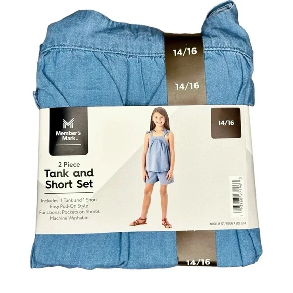 Member's Mark Girl's 2 Piece Tank and Short Set Sizes: 7/8 & 14/16 NWT - Picture 6 of 9